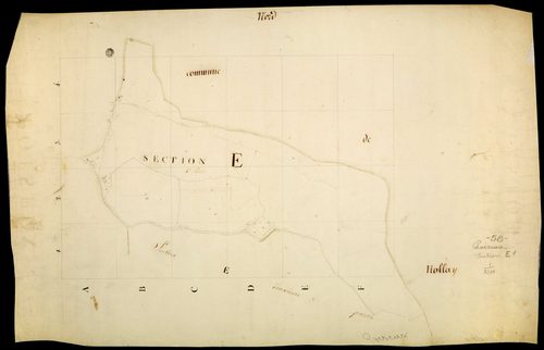 Poiseux, cadastre ancien : plan parcellaire de la section E, feuille 1