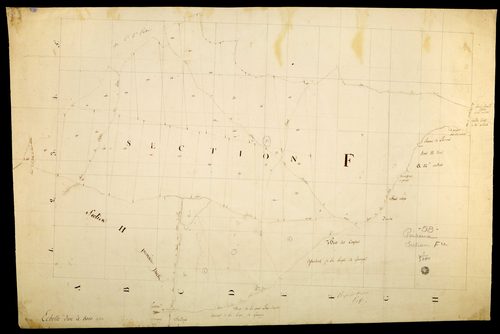 Poiseux, cadastre ancien : plan parcellaire de la section F