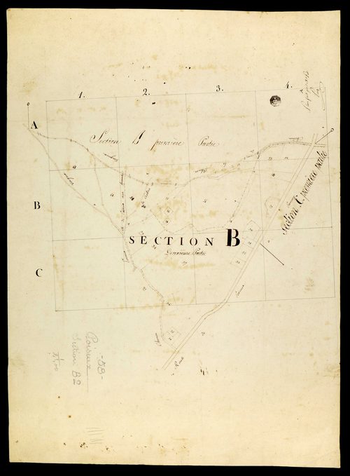 Poiseux, cadastre ancien : plan parcellaire de la section B, feuille 2