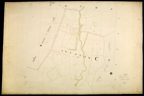 Poiseux, cadastre ancien : plan parcellaire de la section C, feuille 1