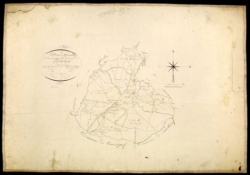 Poiseux, cadastre ancien : tableau d'assemblage