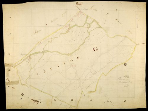 Poiseux, cadastre ancien : plan parcellaire de la section G
