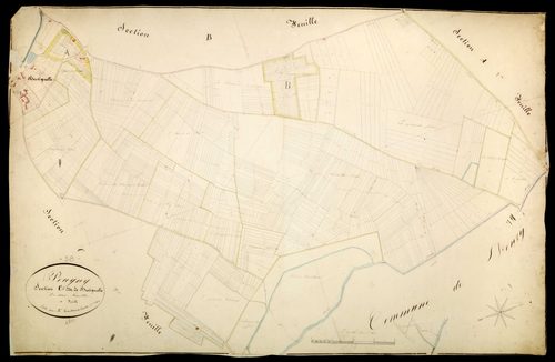 Pougny, cadastre ancien : plan parcellaire de la section C dite de Brétignelles, feuille 1
