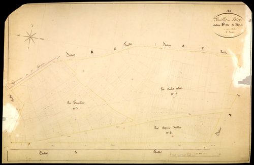 Pouilly-sur-Loire, cadastre ancien : plan parcellaire de la section B dite du Nozet, feuille 2