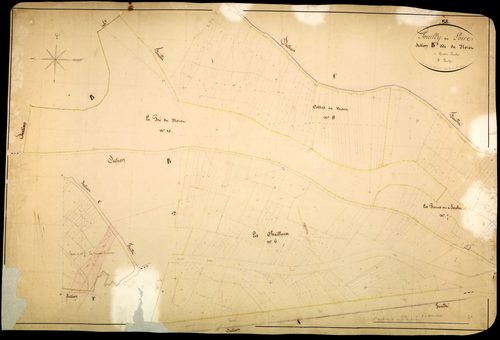 Pouilly-sur-Loire, cadastre ancien : plan parcellaire de la section B dite du Nozet, feuille 3