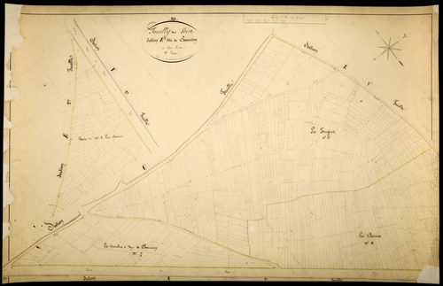 Pouilly-sur-Loire, cadastre ancien : plan parcellaire de la section E dite de Charenton, feuille 3