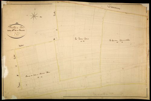 Pouilly-sur-Loire, cadastre ancien : plan parcellaire de la section E dite de Charenton, feuille 6
