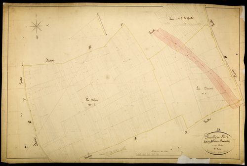 Pouilly-sur-Loire, cadastre ancien : plan parcellaire de la section E dite de Charenton, feuille 2