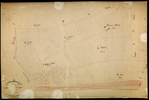 Pouilly-sur-Loire, cadastre ancien : plan parcellaire de la section A dite des Loges, feuille 1