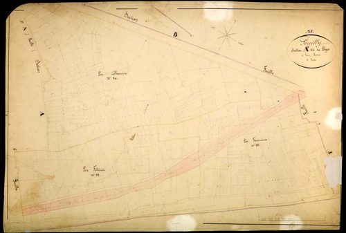 Pouilly-sur-Loire, cadastre ancien : plan parcellaire de la section A dite des Loges, feuille 8