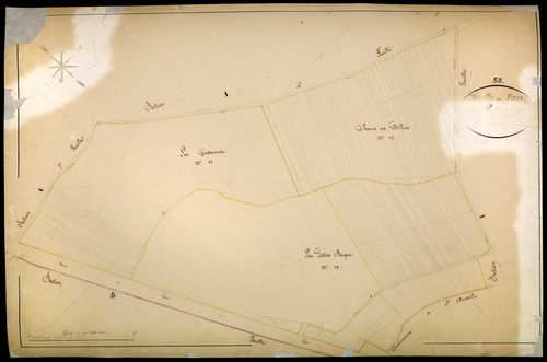 Pouilly-sur-Loire, cadastre ancien : plan parcellaire de la section A dite des Loges, feuille 3