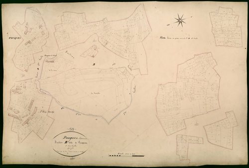 Pouques-Lormes, cadastre ancien : plan parcellaire de la section B dite de Pouques, feuille 2