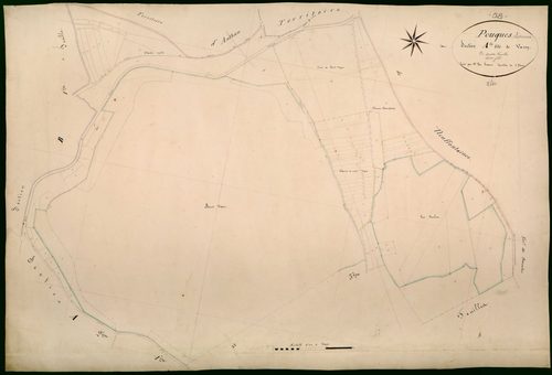 Pouques-Lormes, cadastre ancien : plan parcellaire de la section A dite de Vassy, feuille 4
