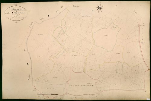 Pouques-Lormes, cadastre ancien : plan parcellaire de la section C dite de Luxery, feuille 2