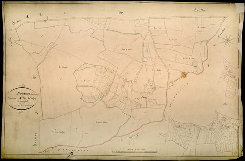 Pouques-Lormes, cadastre ancien : plan parcellaire de la section A dite de Vassy, feuille 1