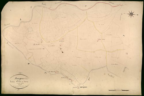 Pouques-Lormes, cadastre ancien : plan parcellaire de la section C dite de Luxery, feuille 1