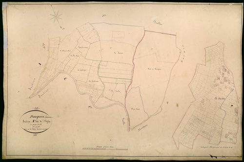 Pouques-Lormes, cadastre ancien : plan parcellaire de la section A dite de Vassy, feuille 2