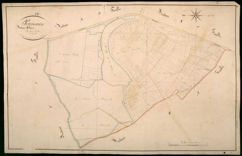 Pousseaux, cadastre ancien : plan parcellaire de la section B dite des Barlets, feuille 2