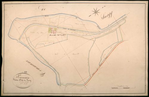 Pousseaux, cadastre ancien : plan parcellaire de la section A dite du Bourg, feuille 2