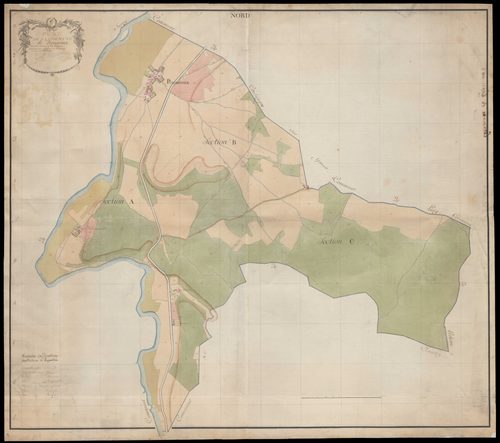 Pousseaux, cadastre ancien : plan par masses de cultures