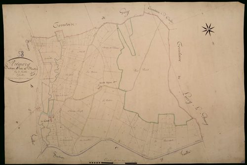 Prémery, cadastre ancien : plan parcellaire de la section B dite de Nantin, feuille 5
