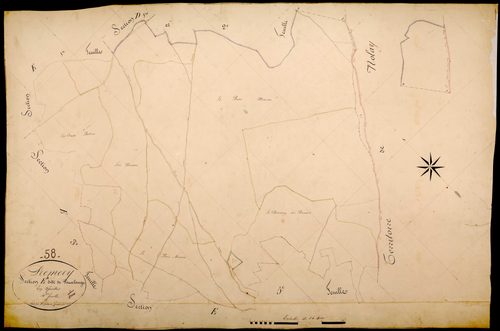 Prémery, cadastre ancien : plan parcellaire de la section E dite de Poucelange, feuille 4
