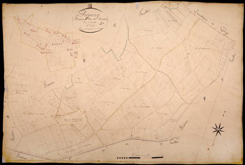 Prémery, cadastre ancien : plan parcellaire de la section B dite de Nantin, feuille 4
