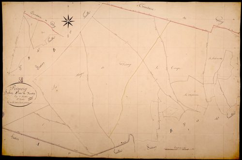Prémery, cadastre ancien : plan parcellaire de la section B dite de Nantin, feuille 2
