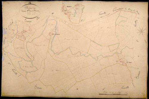 Prémery, cadastre ancien : plan parcellaire de la section C dite de Prémery, feuille 3