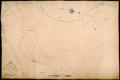 Prémery, cadastre ancien : plan parcellaire de la section E dite de Poucelange, feuille 1