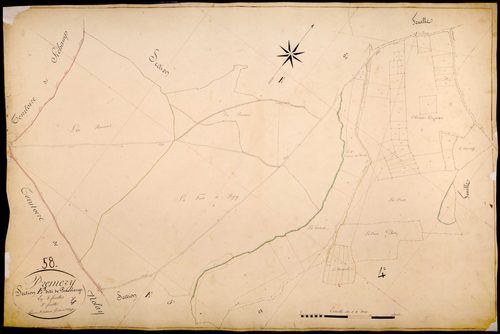 Prémery, cadastre ancien : plan parcellaire de la section E dite de Poucelange, feuille 3
