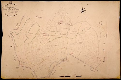 Prémery, cadastre ancien : plan parcellaire de la section B dite de Nantin, feuille 3