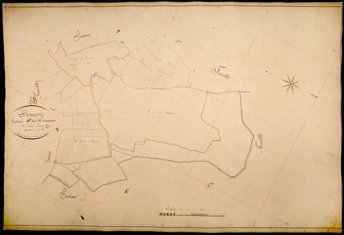 Prémery, cadastre ancien : plan parcellaire de la section D dite de Cervenon, feuille 4