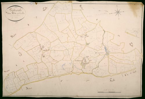 Préporché, cadastre ancien : plan parcellaire de la section A dite de Corcelles, feuille 4