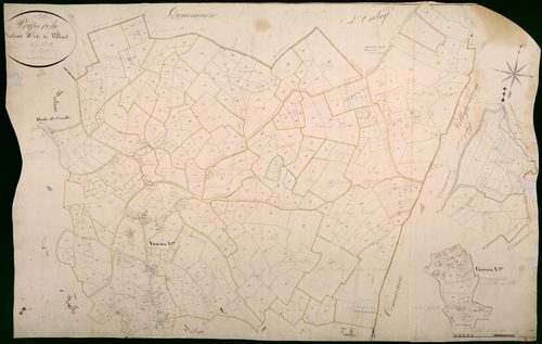 Préporché, cadastre ancien : plan parcellaire de la section B dite de Villard, feuille 1