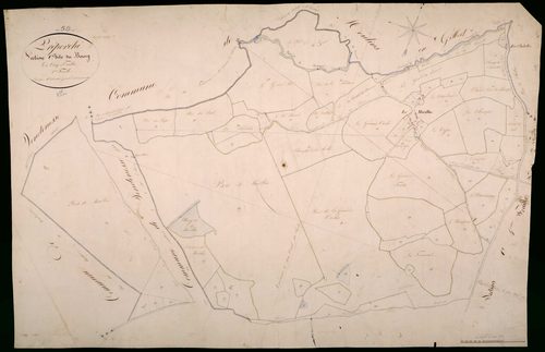 Préporché, cadastre ancien : plan parcellaire de la section C dite du Bourg, feuille 3