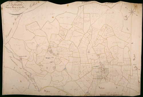 Préporché, cadastre ancien : plan parcellaire de la section A dite de Corcelles, feuille 1