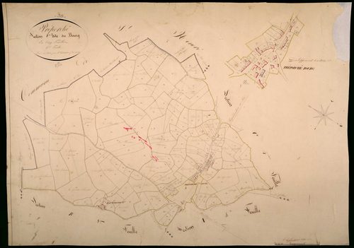Préporché, cadastre ancien : plan parcellaire de la section C dite du Bourg, feuille 5