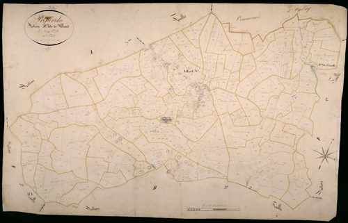 Préporché, cadastre ancien : plan parcellaire de la section B dite de Villard, feuille 4