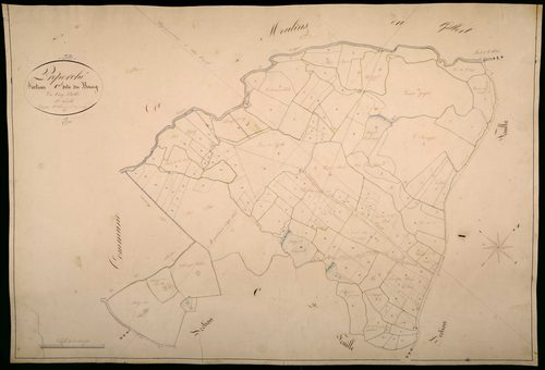 Préporché, cadastre ancien : plan parcellaire de la section C dite du Bourg, feuille 1