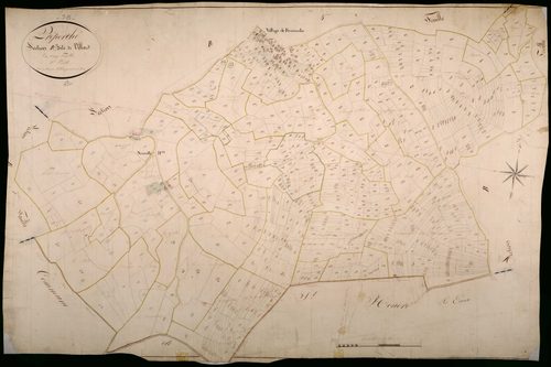 Préporché, cadastre ancien : plan parcellaire de la section B dite de Villard, feuille 3