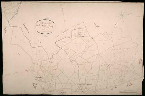 Préporché, cadastre ancien : plan parcellaire de la section C dite du Bourg, feuille 2