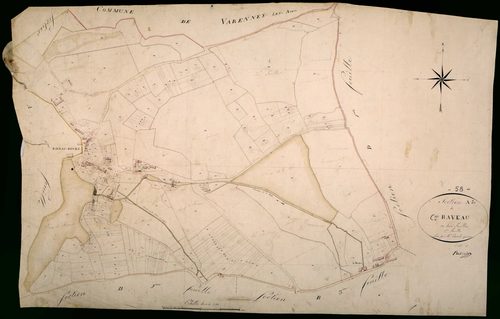 Raveau, cadastre ancien : plan parcellaire de la section A dite de Raveau, feuille 2