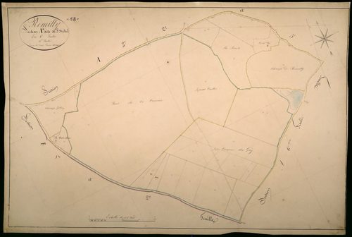 Rémilly, cadastre ancien : plan parcellaire de la section A dite de Saint-Michel, feuille 4