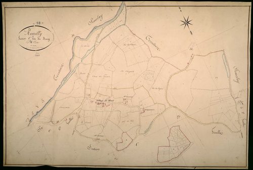Rémilly, cadastre ancien : plan parcellaire de la section C dite du Bourg, feuille 1