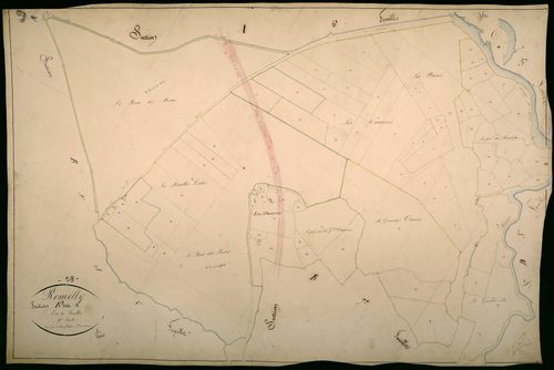Rémilly, cadastre ancien : plan parcellaire de la section B dite de la Boue, feuille 9