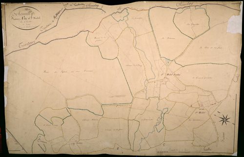 Rémilly, cadastre ancien : plan parcellaire de la section A dite de Saint-Michel, feuille 1