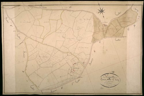 Rémilly, cadastre ancien : plan parcellaire de la section D dite de Lanty, feuille 1