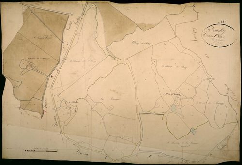 Rémilly, cadastre ancien : plan parcellaire de la section F dite du Couvent d'Apponay, feuille 3
