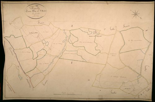 Rémilly, cadastre ancien : plan parcellaire de la section A dite de Saint-Michel, feuille 2